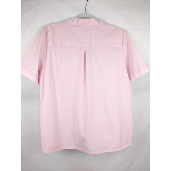 Foxcroft‎ Appleseeds Womens Pink Short Sleeve Button Shirt Wrinkle Free L 14 - Picture 5 of 9